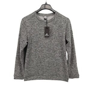 NEW Strafe Tech Crew Mens Small Sweatshirt Charcoal Heathered Fleece Performance